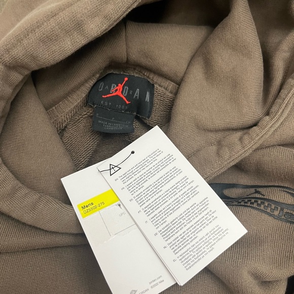 Nike Air Jordan x Cactus Jack Hoodie Palomino Mens Brown Travis Scott Sz S NEW - Picture 7 of 7
